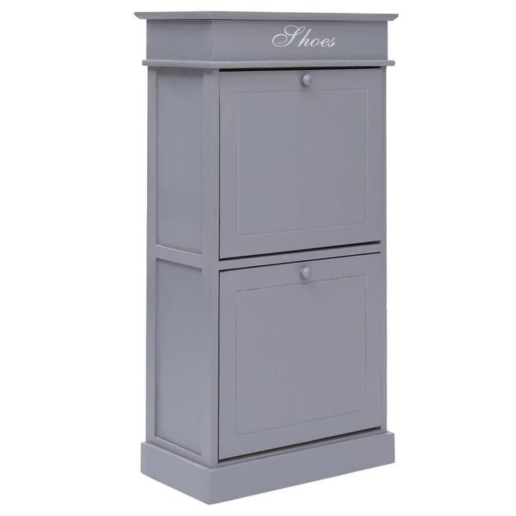 vidaXL Schoenenkast 50x28x98 cm paulowniahout grijs, Huis en Inrichting, Kasten | Schoenenkasten, Nieuw, Verzenden