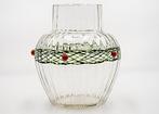 Jean Beck Art Nouveau Glass Vase with Applied Glass