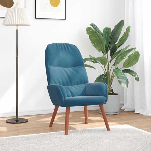 vidaXL Relaxstoel fluweel blauw, Huis en Inrichting, Fauteuils, Nieuw, Verzenden