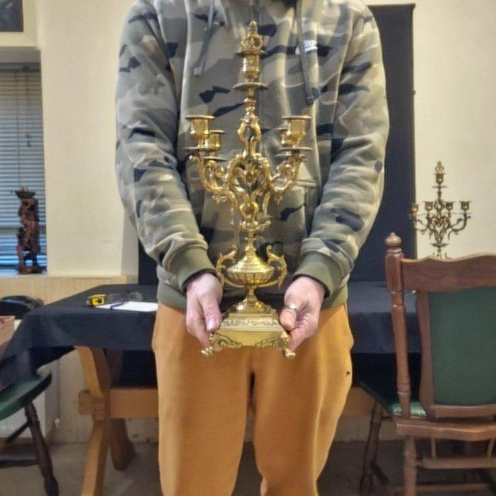 Kaarsenhouder (2) - Verguld brons - Mooie kandelaars, Antiek en Kunst, Antiek | Klokken