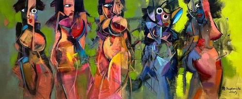 Andrzej Gudaski - Women on the catwalk XXL, Antiek en Kunst, Kunst | Schilderijen | Modern