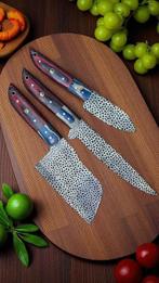 Set of 3, Hand-Forged Royal Beauty with Old Steel Snake Skin