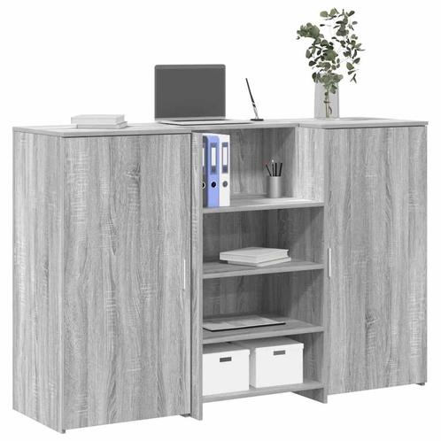vidaXL Receptiebalie 155x50x103,5 cm bewerkt hout grijs, Huis en Inrichting, Bureaus, Nieuw, Verzenden