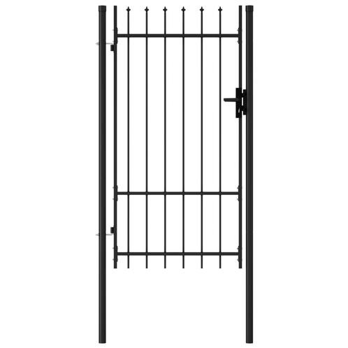 vidaXL Poort met puntige bovenkant enkel 1x1,75 m staal, Tuin en Terras, Tuinpoorten, Nieuw, Verzenden