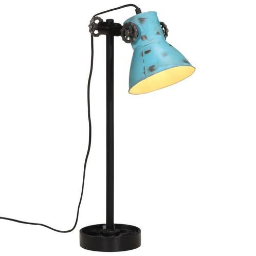 vidaXL Bureaulamp 25 W E27 15x15x55 cm verweerd blauw, Huis en Inrichting, Lampen | Overige, Nieuw, Verzenden