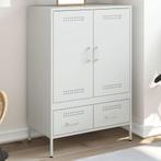 vidaXL Hoge kast 68x39x101,5 cm staal wit, Huis en Inrichting, Kasten | Dressoirs, Verzenden, Nieuw