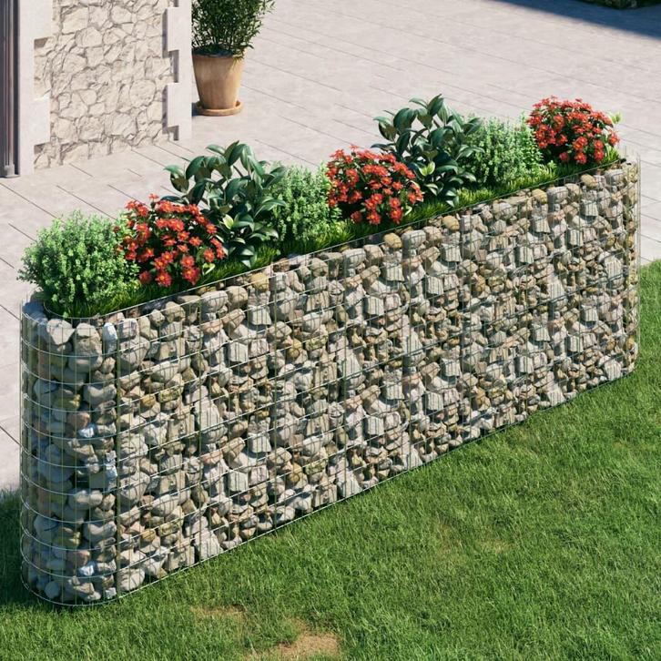 vidaXL Gabion plantenbak verhoogd 330x50x100 cm, Tuin en Terras, Bloempotten, Nieuw, Verzenden
