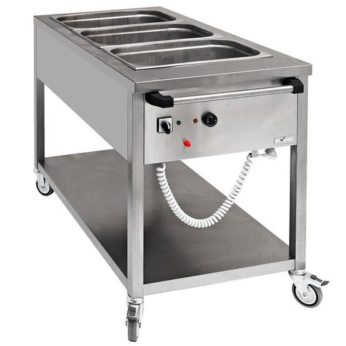 Bain-Marie Wagen | Elektrisch | 3x 1/1 GN | 0°C/90°C |, Zakelijke goederen, Horeca | Keukenapparatuur, Nieuw in verpakking, Verzenden