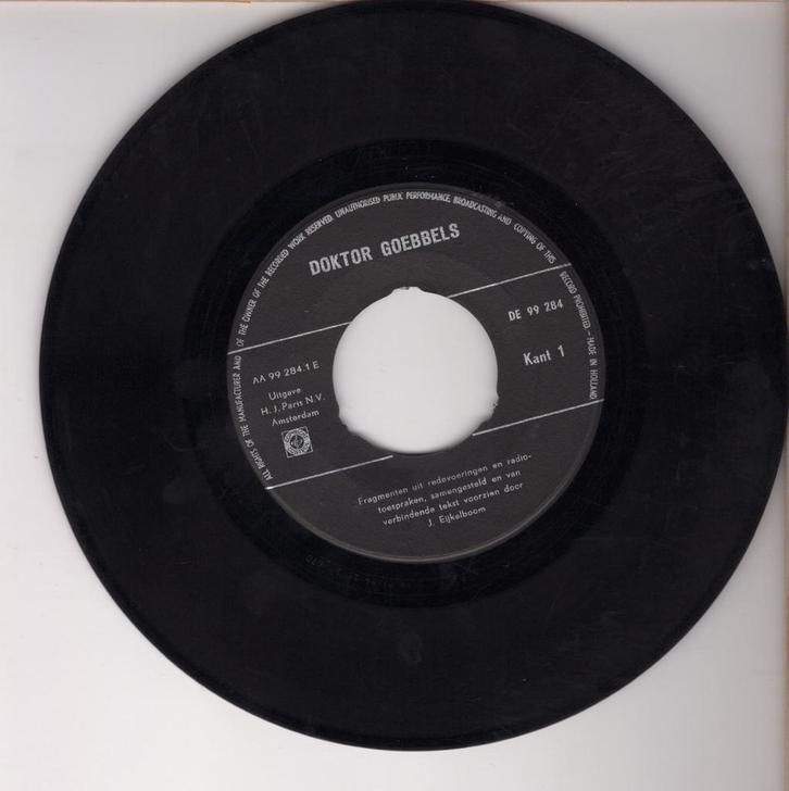 Joseph Goebbels – Fragmenten Uit Redevoeringen En Radiotoesp, CD & DVD, Vinyles Singles, Enlèvement ou Envoi