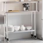 vidaXL Keukenwerktafel met bovenschap 110x30x120 cm, Verzenden