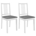 vidaXL Chaises à manger avec coussins lot de 2 blanc, Maison & Meubles, Verzenden, Neuf