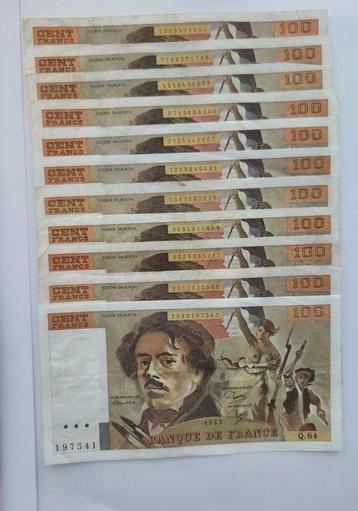 Frankrijk. - 22 x 100 Francs - various dates (Zonder