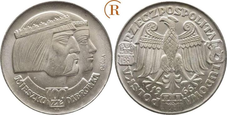 100 Zlotych Probe 1966 Polen:, Postzegels en Munten, Munten | Europa | Niet-Euromunten, België, Verzenden