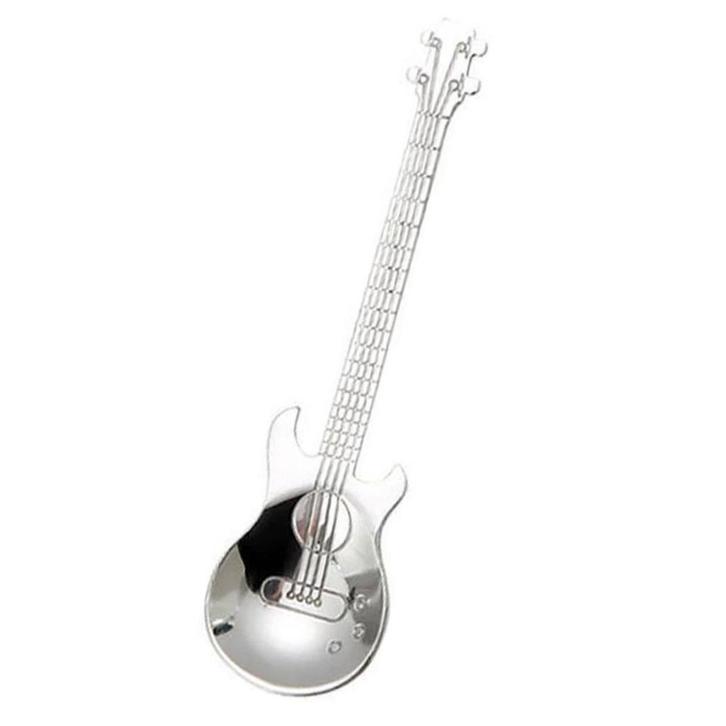 Fako Bijoux® - Theelepel / Koffielepel Gitaar - Zilver - 1, Huis en Inrichting, Keuken | Bestek, Verzenden