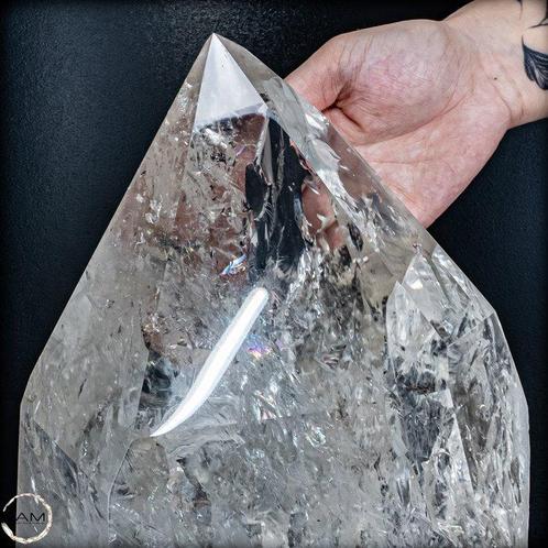 Zeer zeldzame Lemurische kwarts Kristal op standaard,, Verzamelen, Mineralen en Fossielen