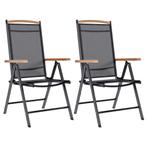 vidaXL Tuinstoelen inklapbaar 2 st aluminium en textileen, Tuin en Terras, Tuinstoelen, Verzenden, Nieuw