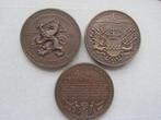 Pays-Bas. Medal 3 stuDrie grote en zware bronzen