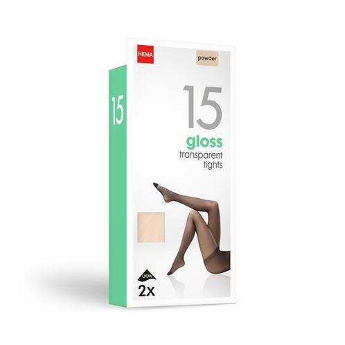 HEMA Panty's Glanzend 15denier - 2 Stuks Poeder
