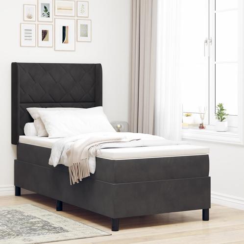 vidaXL Boxspring Bed met Matras & LED Zwart 100x200 cm, Huis en Inrichting, Slaapkamer | Bedden, Nieuw, Verzenden