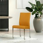 Leren eetkamerstoel Comfort met wieltjes - Toledo Leem, Huis en Inrichting, Overige kleuren, Nieuw, Leer, Ophalen of Verzenden