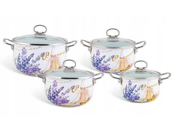 Veiling - Edenberg PannenSet 8 Delig - Emaille - Met Glazen, Huis en Inrichting, Keuken | Potten en Pannen, Nieuw