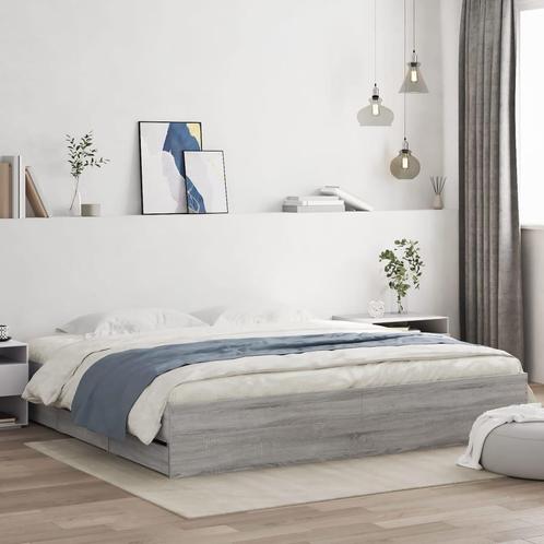 vidaXL Cadre de lit à tiroirs sonoma gris 180x200 cm, Huis en Inrichting, Slaapkamer | Bedden, Verzenden