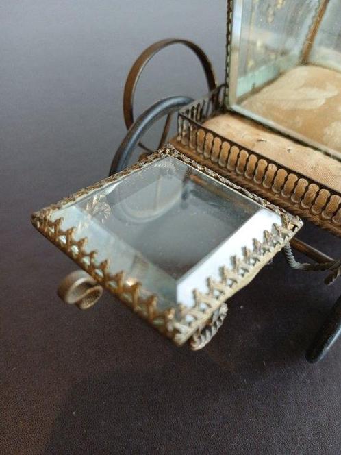 Sieradendoos - Glas, Messing, Rubber, Cetim - Napoleon III, Antiek en Kunst, Antiek | Meubels | Stoelen en Sofa's