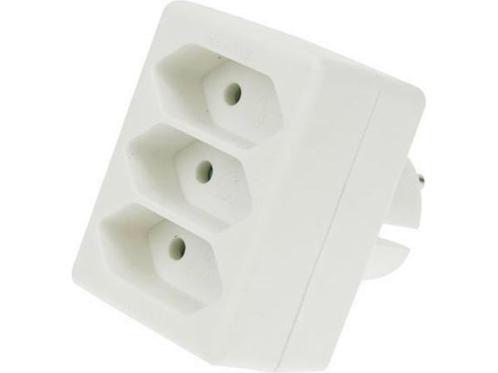 Veiling - 2x Perel verdeelstekker 3-voudig wit typeE, Doe-het-zelf en Bouw, Elektriciteit en Kabels