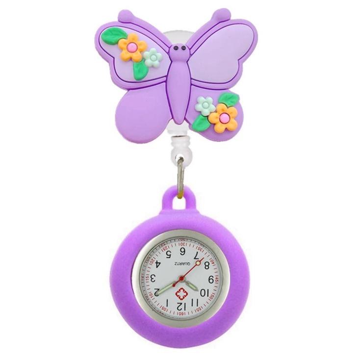 Fako® - Verpleegstershorloge - 3D Roller - Vlinder Paars, Handtassen en Accessoires, Horloges | Dames, Verzenden