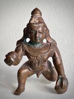 Oud Indiaas bronsbeeld van Krishna Balagopala met ezel -