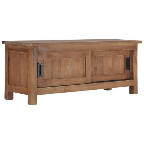 vidaXL Tv-meubel 90x30x35 cm massief teakhout, Huis en Inrichting, Kasten |Televisiemeubels, Nieuw, Verzenden
