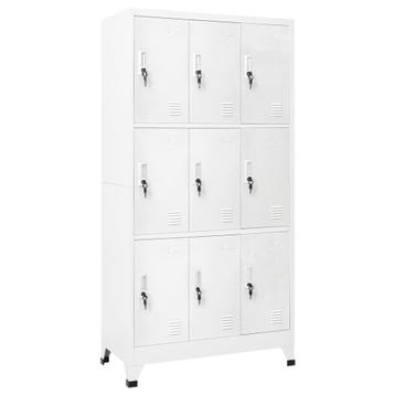 vidaXL Lockerkast met 9 vakken 90x45x180 cm staal grijs, Verzenden