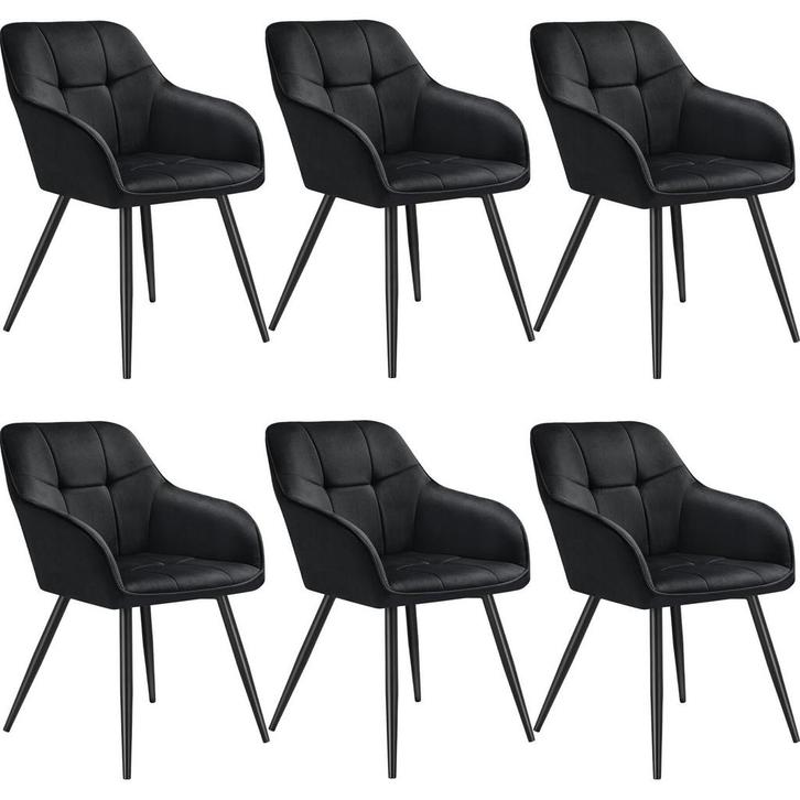 tectake Eetkamerstoel Marilyn, fluweeloptiek, gestikt patroo, Huis en Inrichting, Stoelen, Verzenden