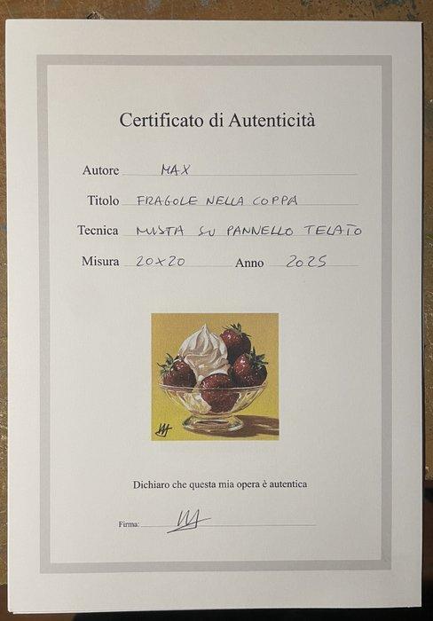 MAX - fragole nella coppa - Strawberries in a cup, Antiek en Kunst, Kunst | Schilderijen | Modern