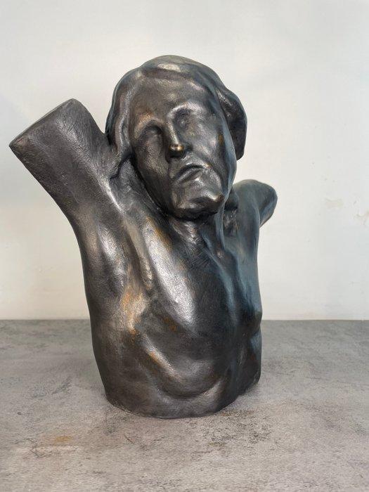 sculptuur, Jesus - 35 cm - metallic pigmenten, Composiet, Antiquités & Art, Antiquités | Livres & Manuscrits