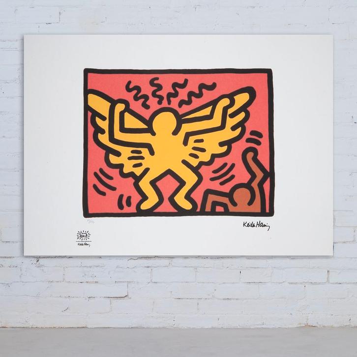 Keith Haring – Offset Lithografie, 50×70 cm, Gecertificeerd, Antiquités & Art, Art | Lithographies & Sérigraphies