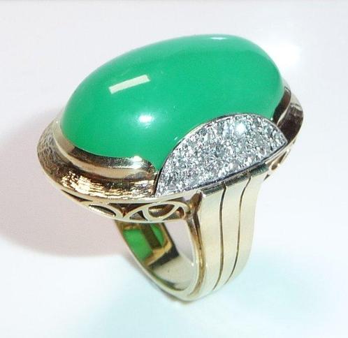 Bague - 14 carats Or blanc, Or jaune -  27.50ct. tw. Diamant, Handtassen en Accessoires, Ringen