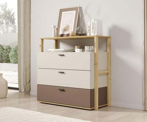 Kinderladekast - Beige - 98x40x90 - 3 lades opbergkast, Huis en Inrichting, Kasten | Overige, Nieuw, Verzenden