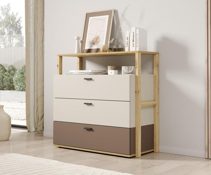 Kinderladekast - Beige - 98x40x90 - 3 lades opbergkast, Huis en Inrichting, Kasten | Overige, Nieuw, Verzenden