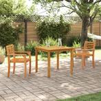 vidaXL Tuin Eettafel Set 3 pcs Natuurlijk hout 85 x 85 x 75, Tuin en Terras, Verzenden, Nieuw