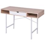 vidaXL bureau met 1 lade eiken en wit, Huis en Inrichting, Bureaus, Verzenden, Nieuw