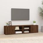 vidaXL Tv-meubels 2 st 80x31,5x36 cm bewerkt hout bruin, Huis en Inrichting, Kasten |Televisiemeubels, Nieuw, Verzenden