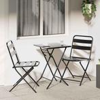 vidaXL Bistroset 3 pcs Antraciet Staal, Tuin en Terras, Verzenden, Nieuw