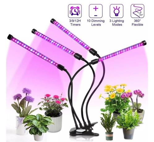 LED kweeklamp kweek groei bloei lamp planten + timer *4x arm, Jardin & Terrasse, Produits de culture, Envoi