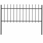 vidaXL Tuinhek Woerden met speerpunt staal 181x80 cm zwart, Tuin en Terras, Verzenden, Nieuw