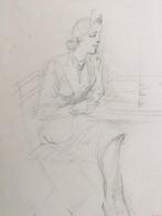 François Baboulet (1914-2010) - Elégante - Dessin original, Antiek en Kunst