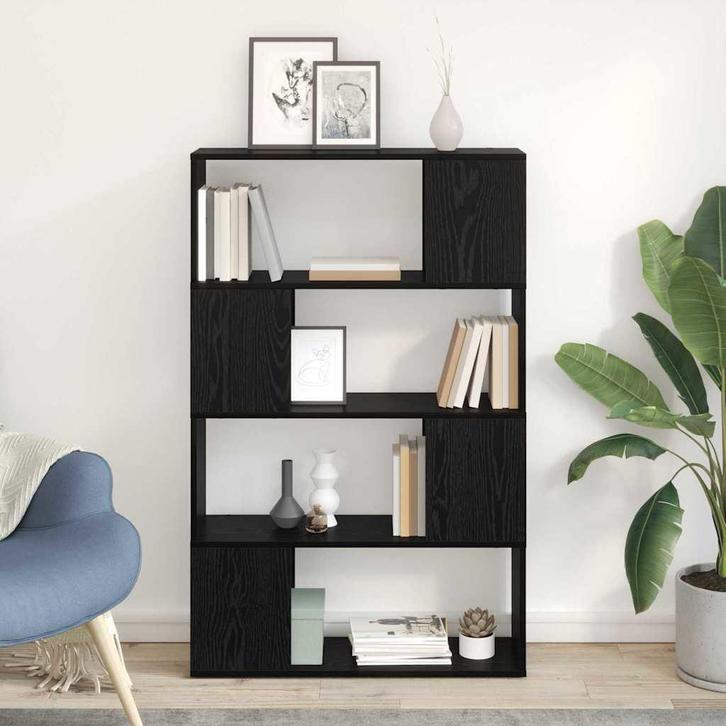 vidaXL Tv-meubelset Wandgemonteerd Zwart 80 x 24 x 125 cm, Huis en Inrichting, Kasten |Televisiemeubels, Nieuw, Verzenden