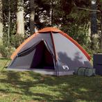 vidaXL Koepeltent 2-persoons waterdicht grijs en oranje, Caravans en Kamperen, Verzenden, Nieuw