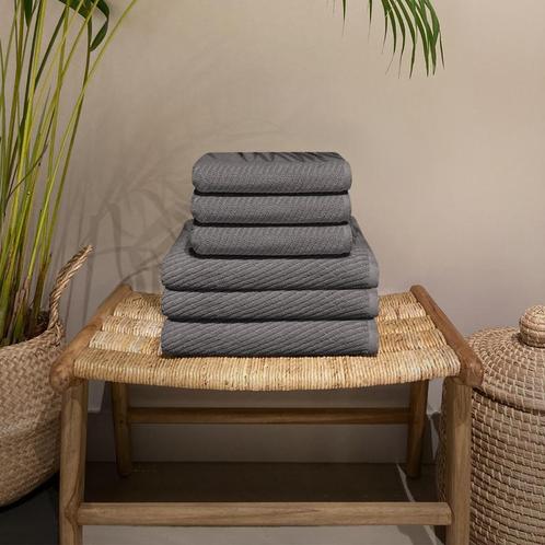 Lot de serviettes de bain premium - anthracite - 6 pièces |, Huis en Inrichting, Woonaccessoires | Overige, Verzenden