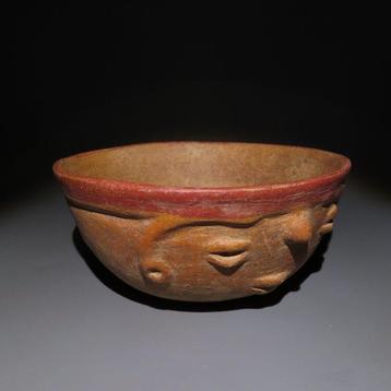 Maya Terre cuite Bol. ca. 600 - 900 ap. J.-C. Hauteur de 7,2